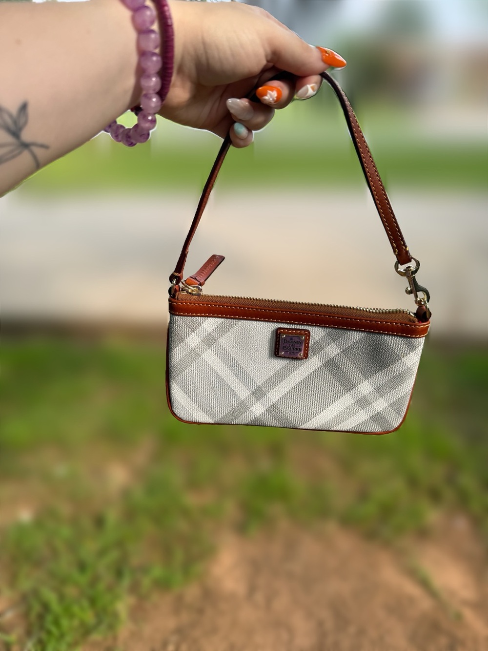 Dooney & Bourke Carrington Plaid Large Slim Wristlet